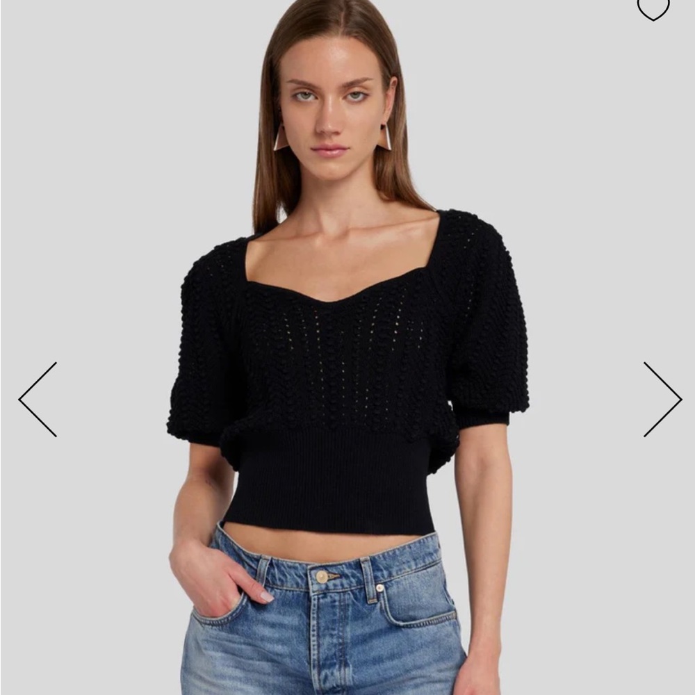 7 For All Mankind - Sweetheart Pointelle Knit Sweater